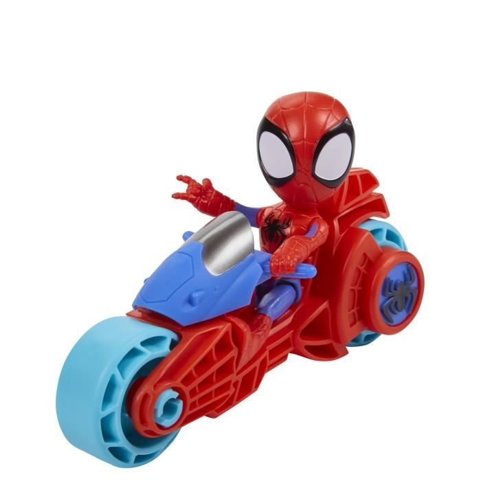 Figurine Spidey avec moto, jouet préscolaire pour filles et garçons, Marvel Spidey et ses Amis Extraordinaires, a partir de 3 ans