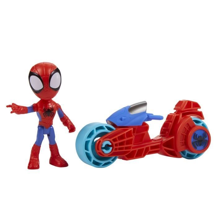 Figurine Spidey avec moto, jouet préscolaire pour filles et garçons, Marvel Spidey et ses Amis Extraordinaires, a partir de 3 ans