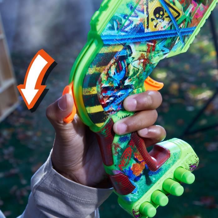 Nerf Zombie Driller, Blaster a fléchettes, cylindre rotatif, Des 8 ans