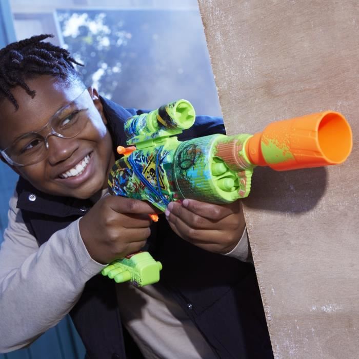 Nerf Zombie Driller, Blaster a fléchettes, cylindre rotatif, Des 8 ans