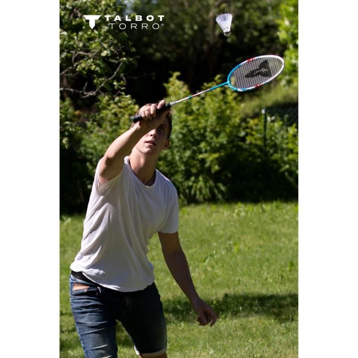 Set de badminton - TALBOT TORRO - 4 Fighter - 4 raquettes - Cordage multifilament avec oeillets - 3 volants synthétiques
