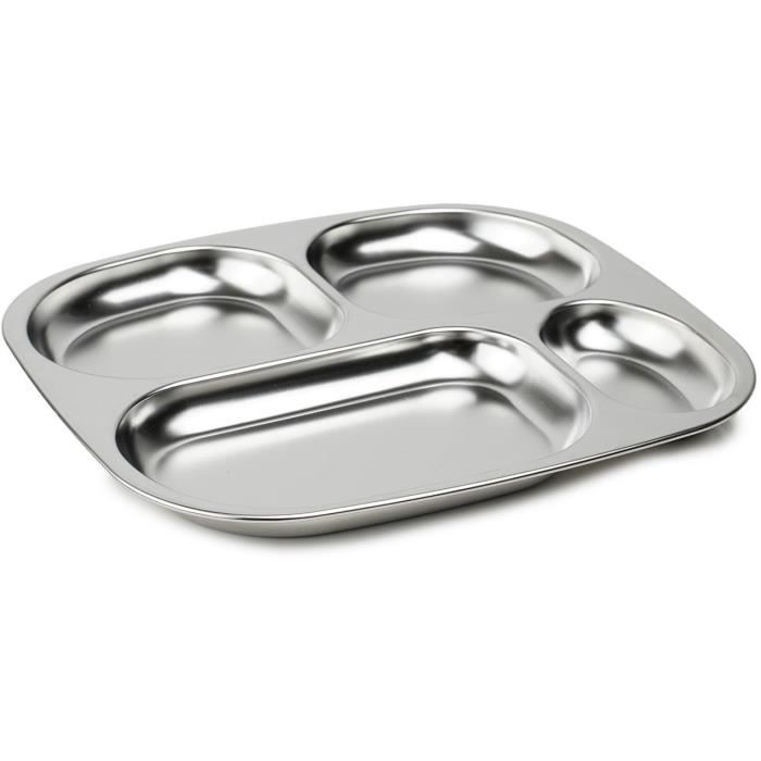 Plateau compartimenté - THERMOBABY - 4 compartiment - Sans BPA - Inox