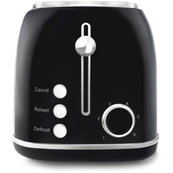 Grille-pain vintage - SWEISS - GRV9 - 2 fentes - 1500 W - Noir