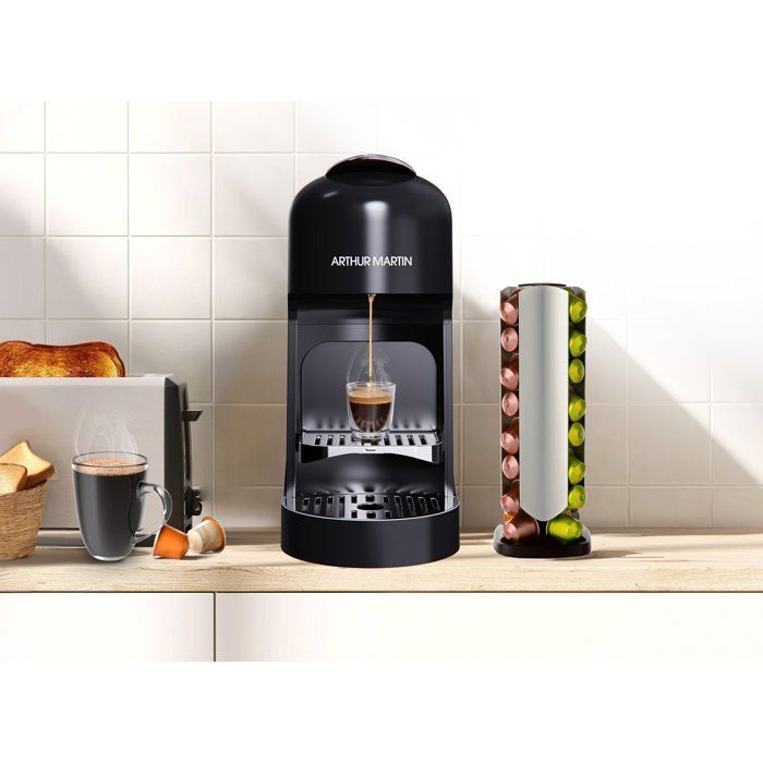 Machine a café a capsules - ARTHUR MARTIN - AMN230N - Expresso & Lungo - 1400 W - Noir