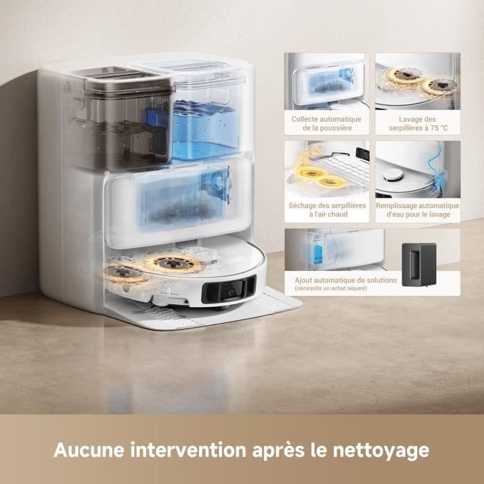 MOVA P50 Ultra - Robot Aspirateur Laveur avec Station - 19 000 Pa - Nettoyage des coins aux bords