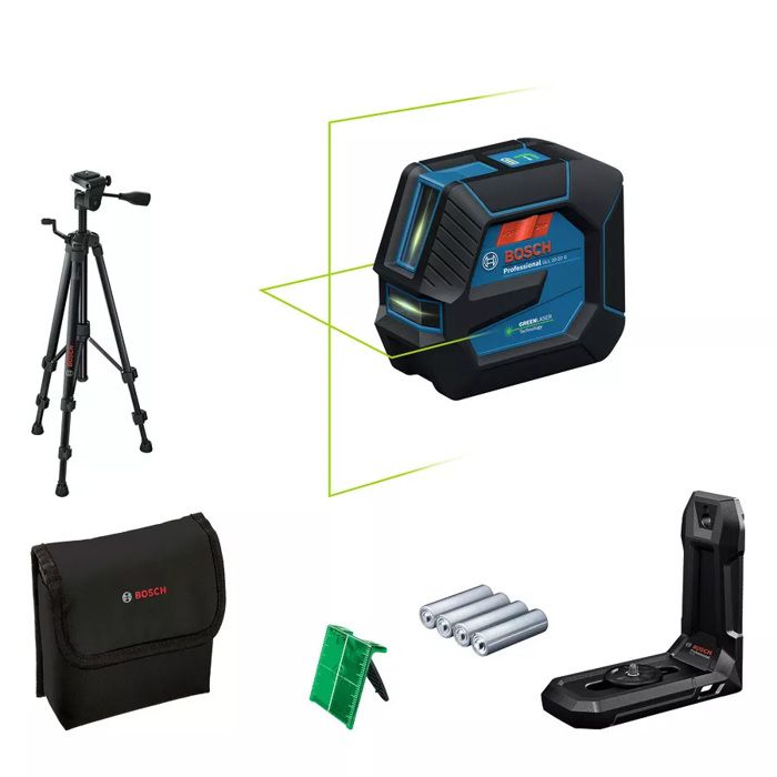 Laser lignes GLL 20-22 G - BOSCH - avec 4 piles 1,5V - trépied BT 150 - sacoche de transport - 0601065601