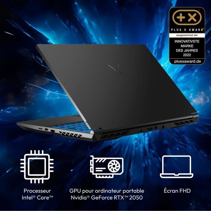 PC Portable Gamer ERAZER Crawler E30 MD62544 - Windows 11 - 15,6 FHD IPS 144Hz - RTX 3050 - Core i5-12450H - RAM 16Go - 512Go SSD