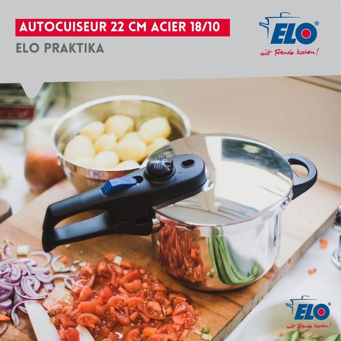 Autocuiseur vapeur - FACKELMANN - Elo Praktika - Acier inoxydable 18/10 - 22 cm - 4 litres