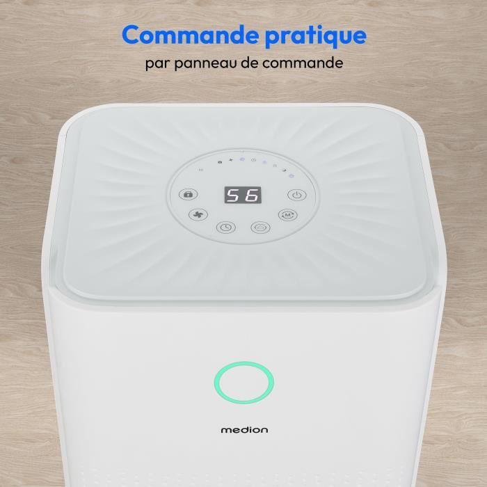 Déshumidificateur - MEDION - 12L / jour - Capacité réservoir 2L