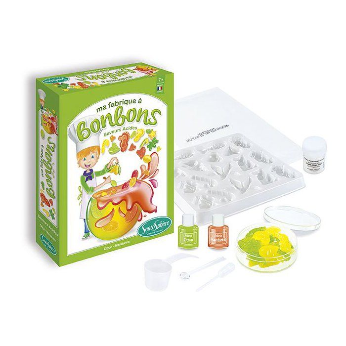 Kit créatif alimentaire - SENTOSPHERE - Mini Fabrique a bonbons - Saveurs Acides - Des 7 ans