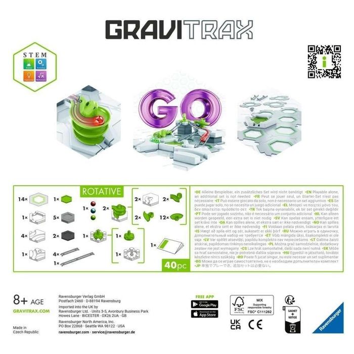 Jeu de construction - Ravensburger - Gravitrax - GO Rotative - 40 pieces - Pour enfants de 8 ans et plus
