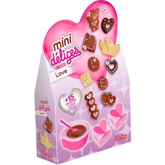 Mini délices - LANSAY - Love - Kit de création de chocolats en forme de coeurs - Des 6 ans