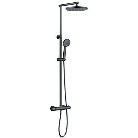 Colonne de douche thermostatique - EDOUARD ROUSSEAU - Grafito - Tete de douche orientable Ř 250 mm - Gris