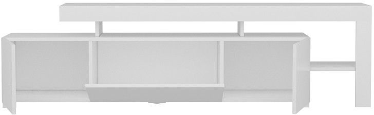Meuble TV avec éclairage LED - BELIZ - Blanc - 192 x 53 x 37 cm