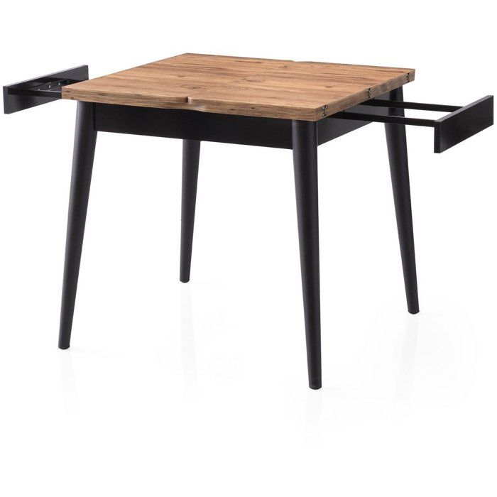 Table a manger - TOTEM - Extensible - Carré - 4 personnes - 80 x 75 x 80 cm - Pin atlantique