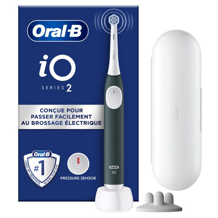 Brosse a dents électrique - ORAL-B - iO2 - Vert Foret - 3 modes de brossage - Minuteur 2 minutes