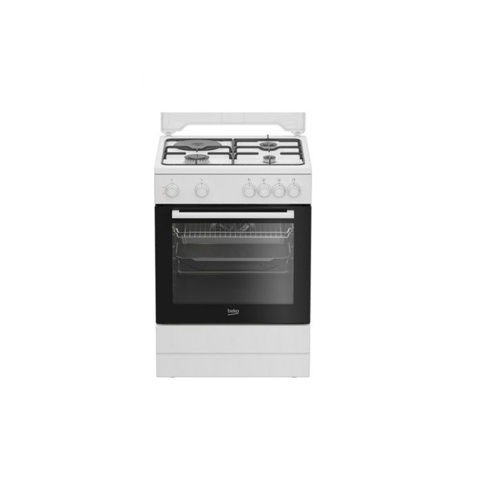 Cuisiniere mixte - BEKO - FBS63121WD - 73L - 4 feux - Induction et gaz