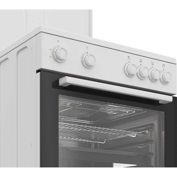 Cuisiniere mixte - BEKO - FBS63121WD - 73L - 4 feux - Induction et gaz