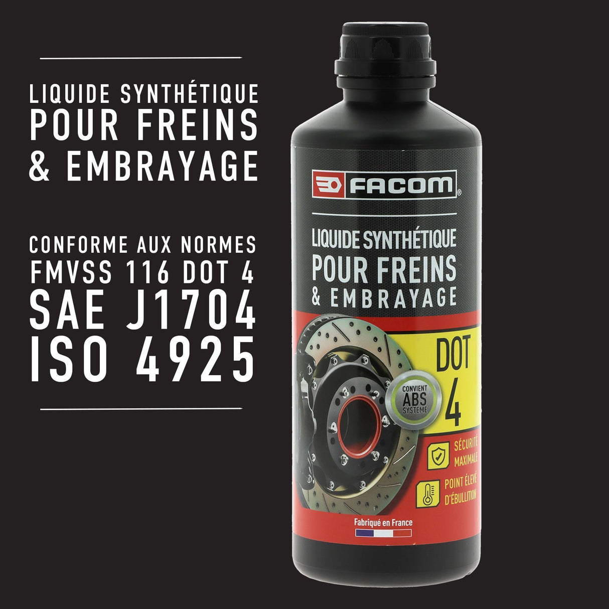 Liquide de frein - FACOM - DOT4 - 500 ml