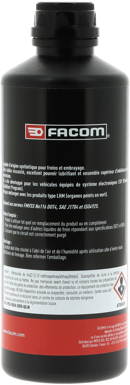 Liquide de frein DOT4+ - FACOM - 500 ml