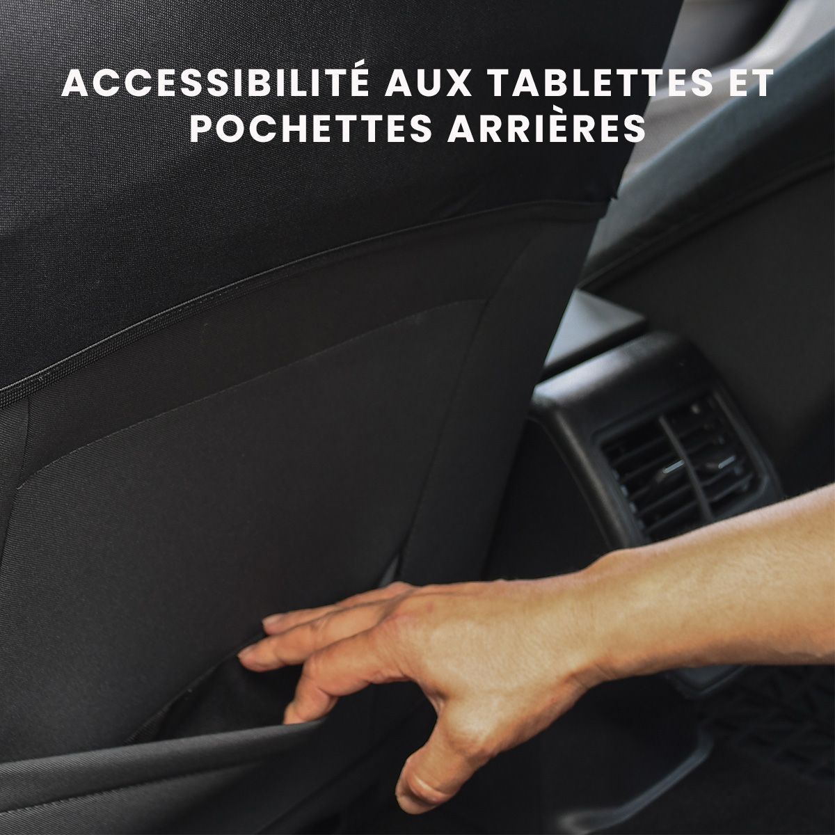 Housses auto - XLCOVER - Non fractionnable - Compatible Airbags - Housses sieges avant, appuis-tete et banquette arriere