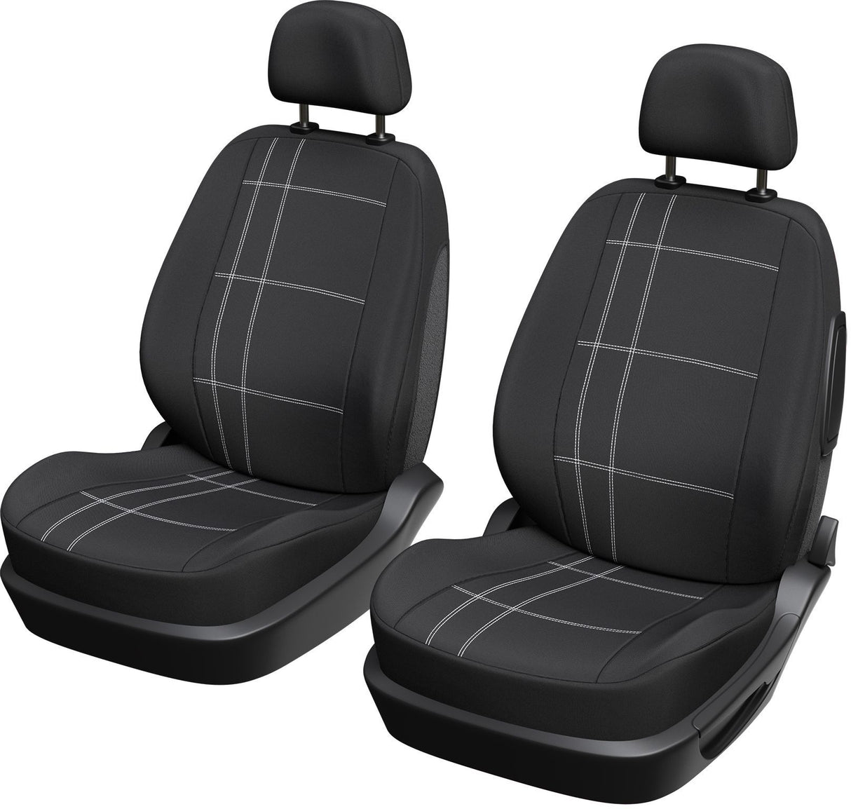Lot de 2 housses auto avant - XLCOVER - Compatible Airbags - Noir - Housses pour sieges et appuis-tete