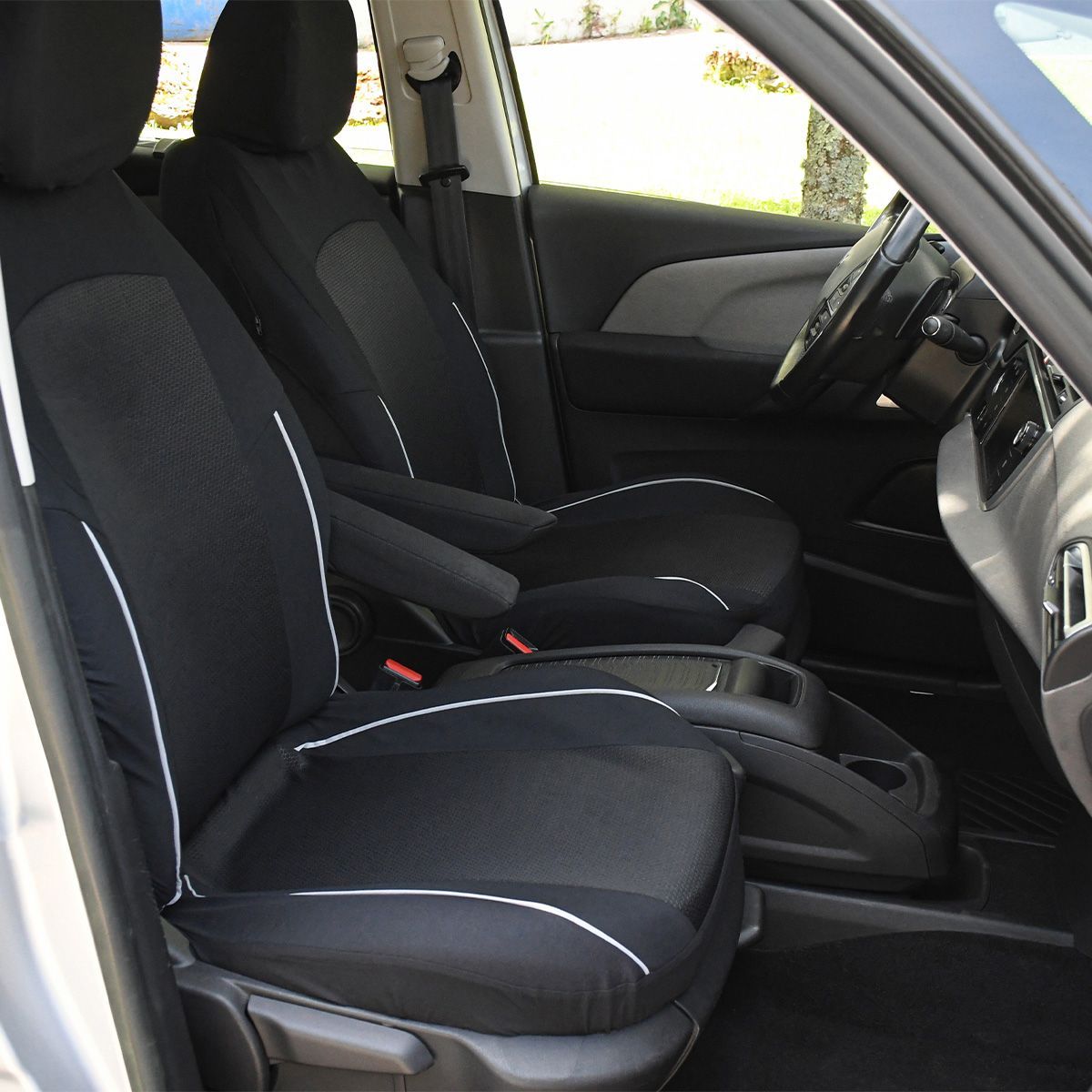 Pack de 5 housses auto universelles - XLCOVER - Monospace - Compatible Airbags - Housses les assises, dossiers et appuis-tete