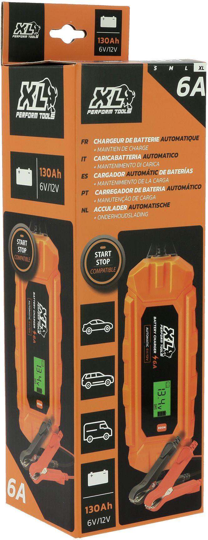 Chargeur batterie auto - XLPT - 6A - 100W - 12V - 3 m - IP65 - Mode Supply - Affichage digital