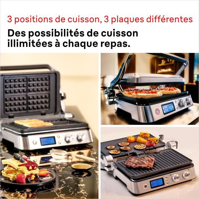 Grill multifonctions - BRAUN - Multi Pro 9 - 2000 W - 3 positions de chauffe - Noir / Acier