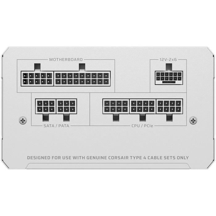 Alimentation PC - CORSAIR - CP-9020292-EU - RM750e White - 750 W - ATX 3.1 - Cybenetics GOLD