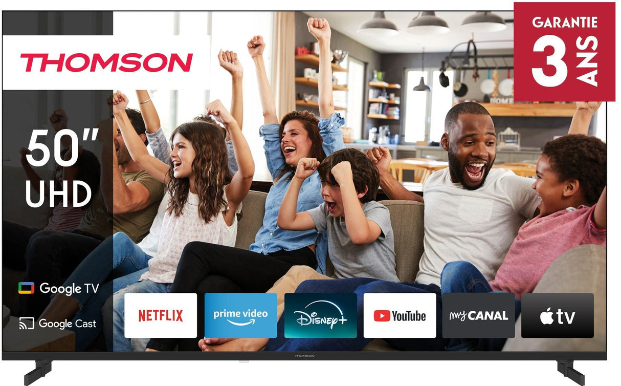 Thomson 50UG4S14 - TV LED 50 (126 cm) - 4K UHD 3840x2160 - Google TV - 2xHDMI 2.1 + 2xHDMI 2.0 - WiFi