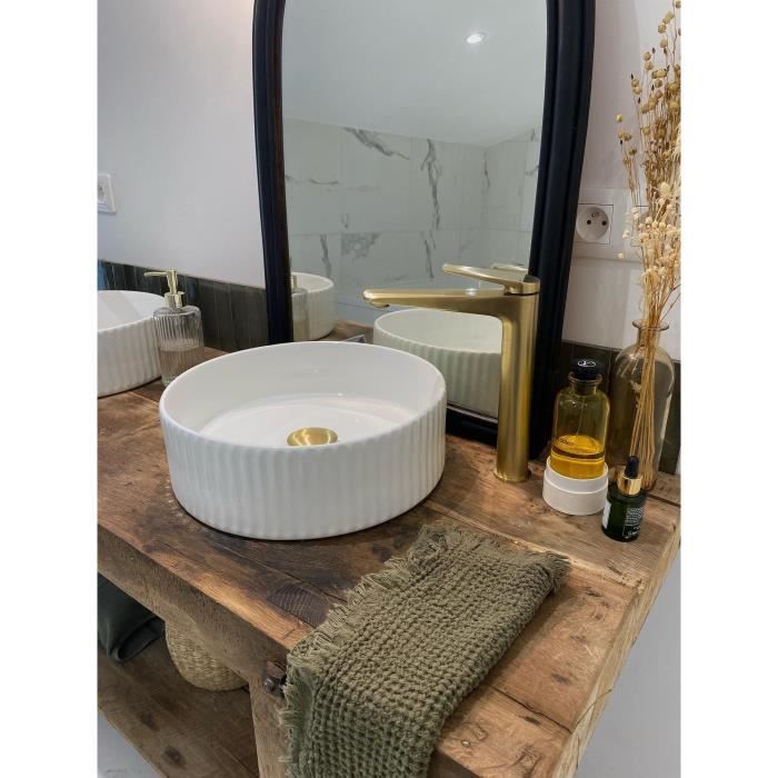 Mitigeur lavabo haut - EDOUARD ROUSSEAU - GLOSS - Laiton brossé