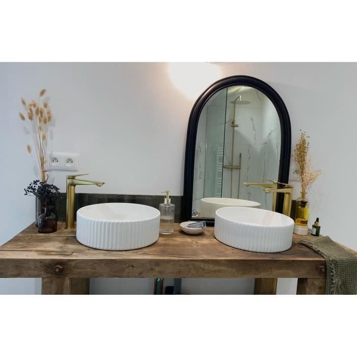 Mitigeur lavabo haut - EDOUARD ROUSSEAU - GLOSS - Laiton brossé
