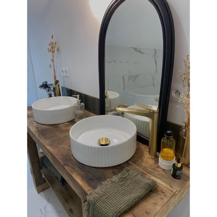 Mitigeur lavabo haut - EDOUARD ROUSSEAU - GLOSS - Laiton brossé