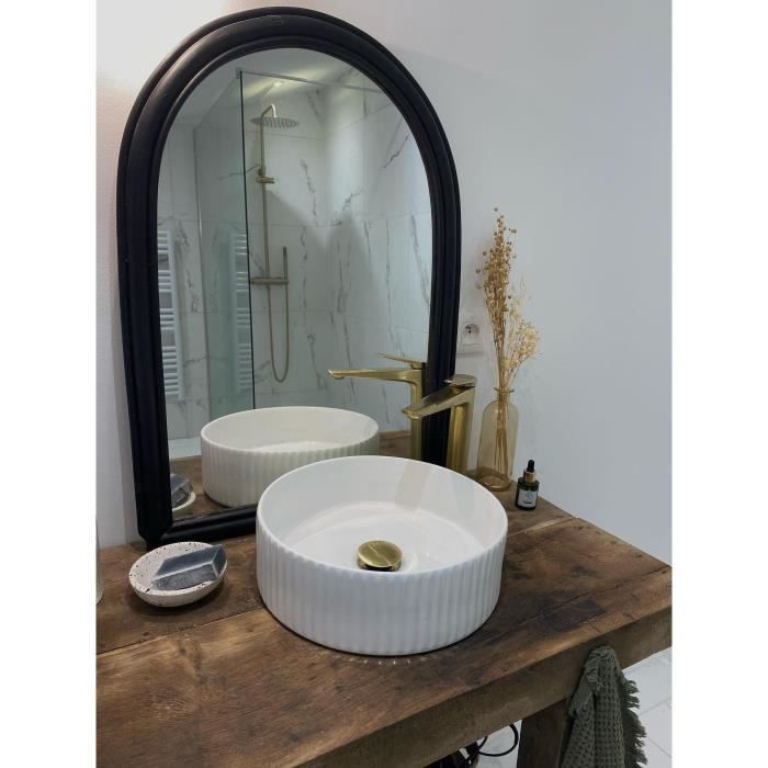 Mitigeur lavabo haut - EDOUARD ROUSSEAU - GLOSS - Laiton brossé