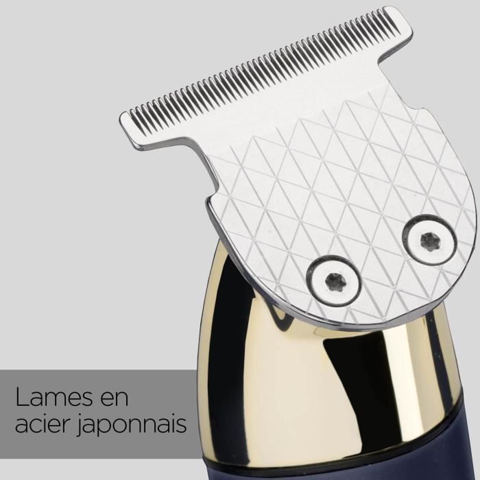 Tondeuse a barbe sans fil - BABYLISS - T992E Super-X Metal - Autonomie 5 h - Edition Gold & Navy