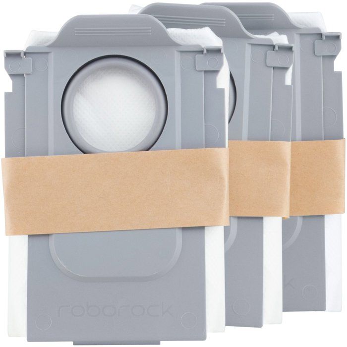 Lot de 3 sacs a poussiere - ROBOROCK - Pour QREVO et SAROS - Blanc