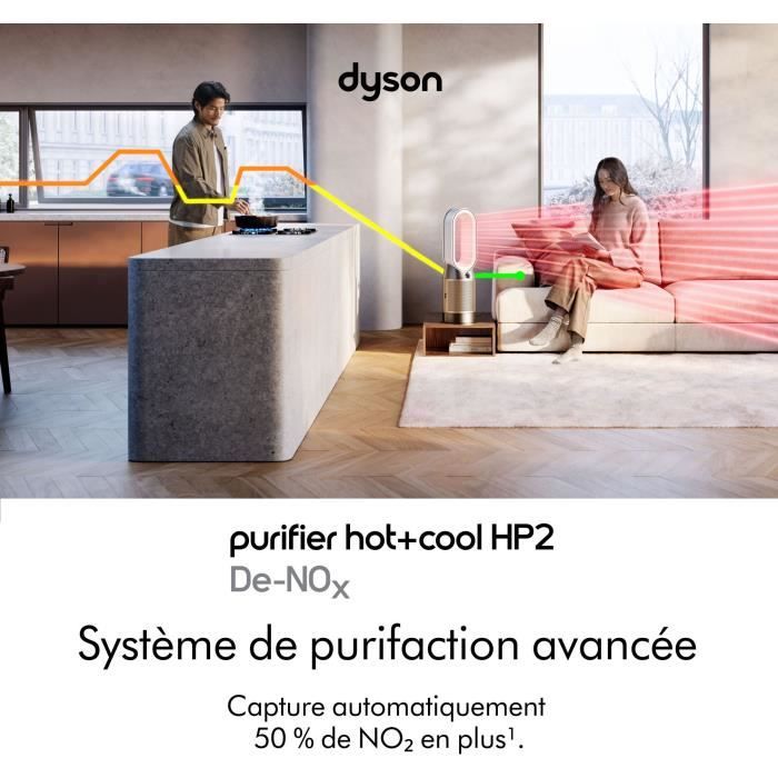 Purificateur d'air - DYSON - Hot+Cool HP12 De-NOx - 290 L/s - Filtre HEPA H13 - Silencieux 50%