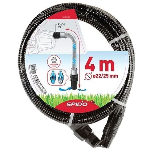 Kit d'aspiration plastique - SPIDO - 4 metres - Ø 22 mm