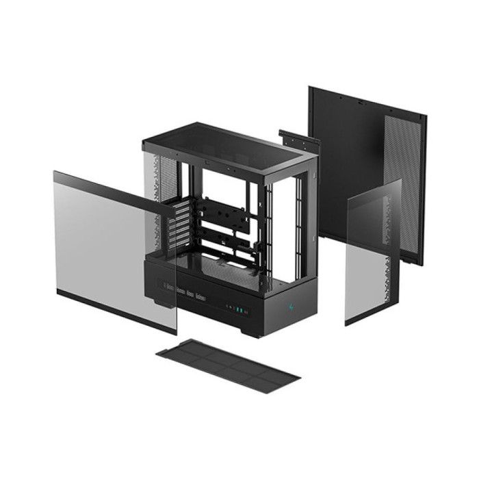 Boîtier PC sans alimentation - DEEPCOOL - CH690 Digital Noir - Moyen tour - Format ATX - 3x120mm + affichage digital - Blanc