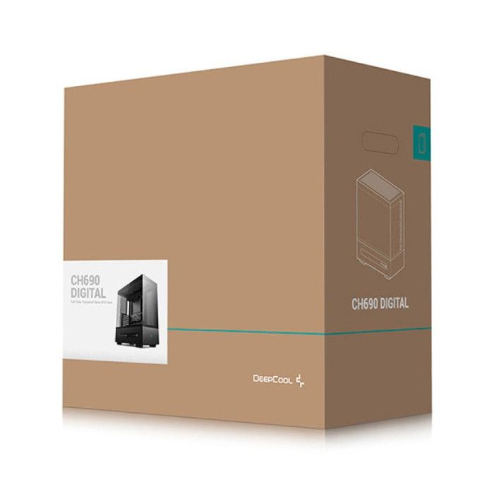 Boîtier PC sans alimentation - DEEPCOOL - CH690 Digital Noir - Moyen tour - Format ATX - 3x120mm + affichage digital - Blanc