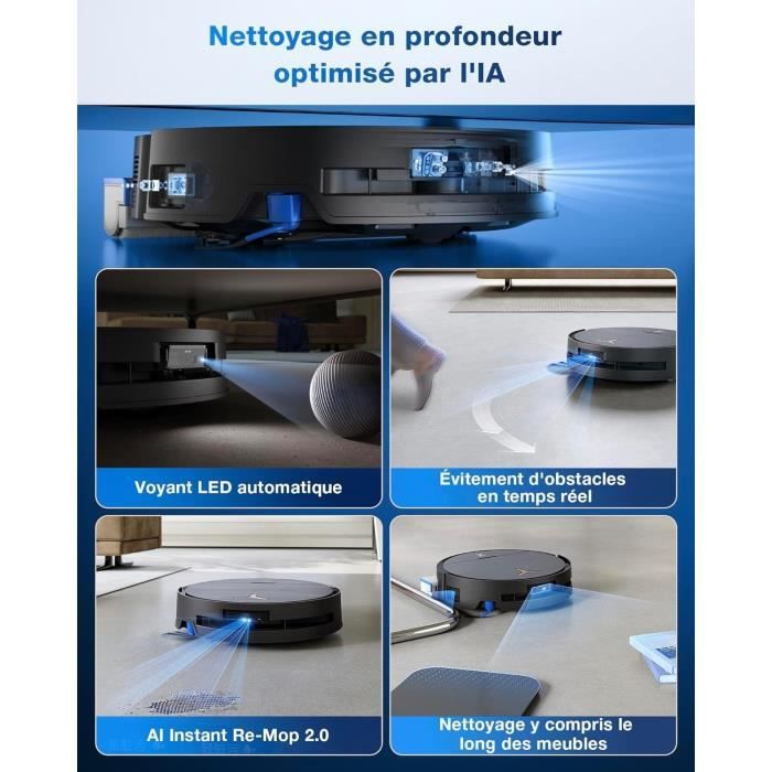 ECOVACS DEEBOT X9 PRO OMNI Robot Aspirateur Laveur - 16600Pa - Ultra-fin - Technologie BLAST - Auto-nettoyage instantané