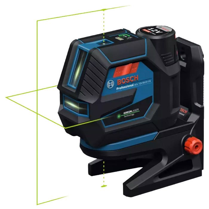 Laser combiné BOSCH GCL 12V-50-22 CG + Support RM 20 + Batterie GBA 12V 2.0Ah en L-Boxx