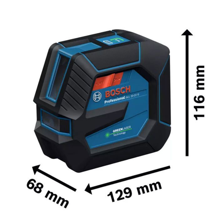 Laser lignes BOSCH GLL 20-22 G + Batterie BA 3.7V 3.0Ah en coffret