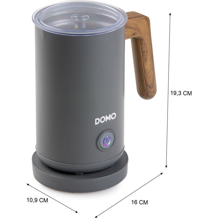 Mousseur a lait - DOMO - DO745MF - 500 W - 150 ml - Socle 360° - Gris/Bois