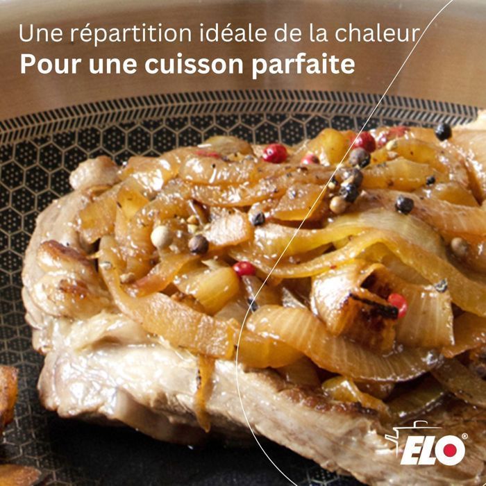 Set de 2 poeles a induction - ELO - Relief Solutions - Inox 18/10 ELODUR Select antiadhésives Ø?24?et 28?cm