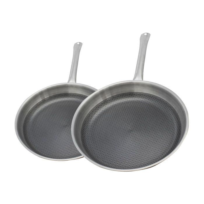 Set de 2 poeles a induction - ELO - Relief Solutions - Inox 18/10 ELODUR Select antiadhésives Ø?24?et 28?cm