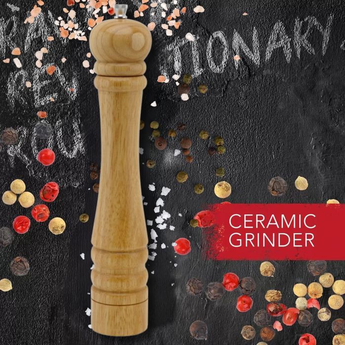 Ensemble de 2 Moulins a poivre manuel - FACKELMANN PROFESIONAL - Couleur bois - 32 cm