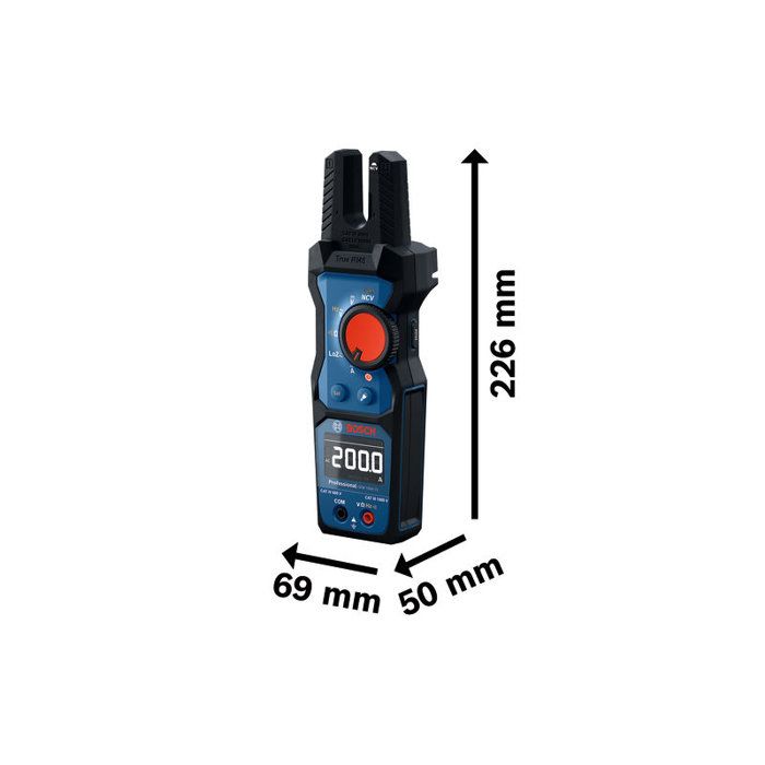 Multimetre a fourche BOSCH PROFESSIONAL - GFM 1000-15 - 1000 V - 2 piles + MS 90 Professional + poche
