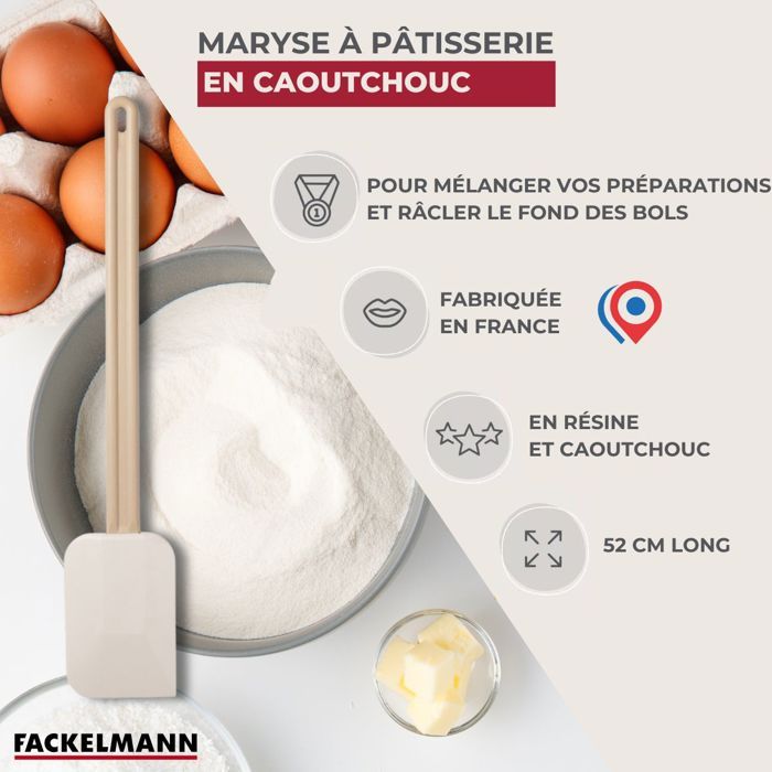 Ensemble de 2 Maryses de pâtisserie de cuisine - FACKELMANN - Manche en résine - 52 cm